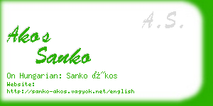 akos sanko business card